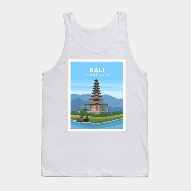 Bali, Indonesia - Pura Ulun Danu Temple Tank Top by typelab